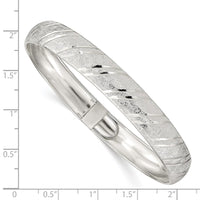Sterling Silver Polished D/C 10.5mm Flexible Bangle
