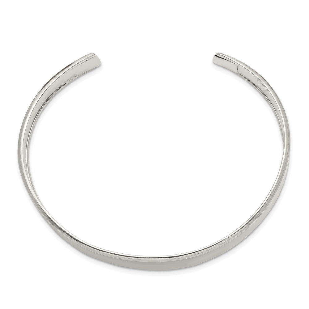 Sterling Silver Concave 10mm Cuff Bangle