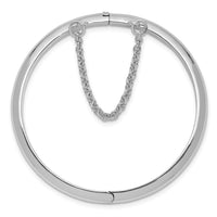 S Silver RH-pltd 4mm Polished 42mm Inside Diameter w/ Safety Hinged Bangle