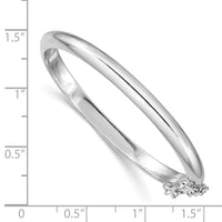 S Silver RH-pltd 4mm Polished 42mm Inside Diameter w/ Safety Hinged Bangle