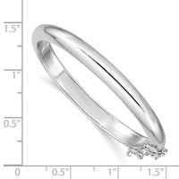Sterling Silver RH-plated Polished 5mm w/ Safety Hinged Children's Bangle