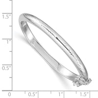 SS RH-plated Polished & D/C 4mm w/ Safety Hinged Children's Bangle