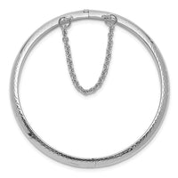 SS RH-plated Polished & D/C 4mm w/ Safety Hinged Children's Bangle