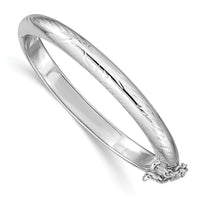 SS RH-plated Polished & D/C 5mm w/ Safety Hinged Children's Bangle
