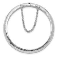 SS RH-plated Polished & D/C 5mm w/ Safety Hinged Children's Bangle