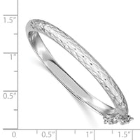 SS RH-plated Polished & D/C 4.5mm w/ Safety Hinged Children's Bangle