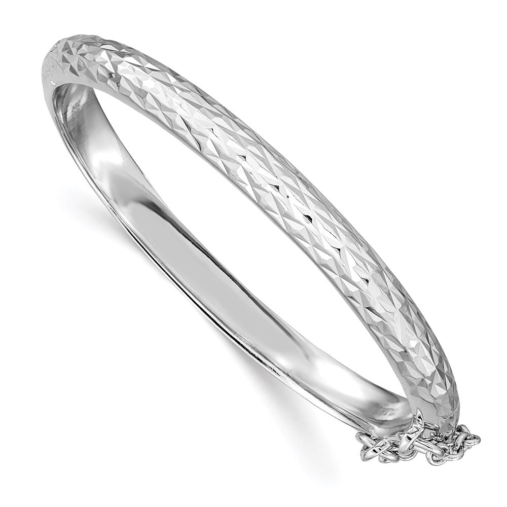 SS RH-plated Polished & D/C 4.5mm w/ Safety Hinged Children's Bangle