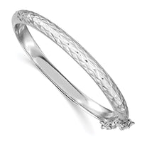 SS RH-plated Polished & D/C 4.5mm w/ Safety Hinged Children's Bangle
