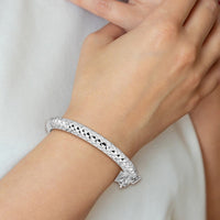 SS RH-plated Polished & D/C 5.5mm w/ Safety Hinged Children's Bangle