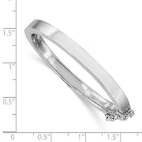 S Silver RH-pltd 4mm Polished 40mm Inside Diamete w/ Safety Hinged Bangle
