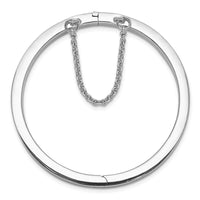 S Silver RH-pltd 4mm Polished 45mm Inside Diameter w/Safety Hinged Bangle