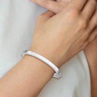S Silver RH-pltd 4mm Polished 45mm Inside Diameter w/Safety Hinged Bangle