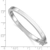 S Silver RH-pltd 4mm Polished 45mm Inside Diameter w/Safety Hinged Bangle