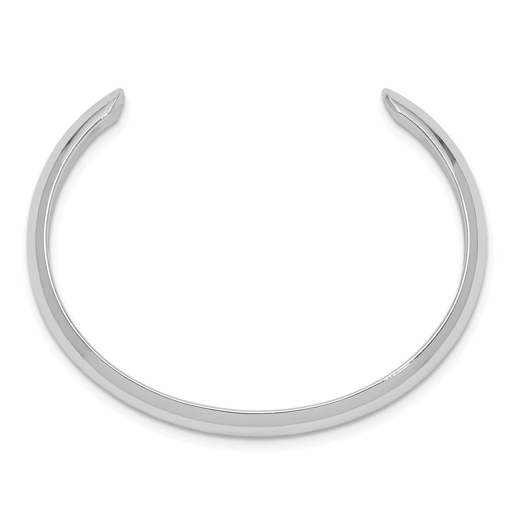 Sterling Silver RH-pltd 6mm Polished/Domed 40mm Inside Diameter Cuff Bangle