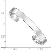 Sterling Silver RH-pltd 6mm Polished 45mm Inside Diameter Cuff Bangle