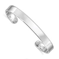 Sterling Silver RH-pltd 6mm Polished 45mm Inside Diameter Cuff Bangle