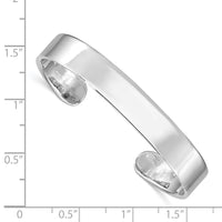 Sterling Silver Rhodium-plated Polished 8mm Children's Cuff Bangle