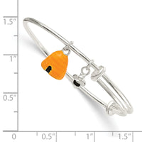 Sterling Silver Enameled Bee & Beehive Expandable Bangle