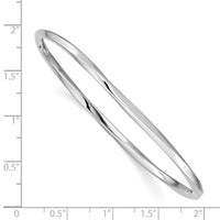 Sterling Silver Rhodium-plated 3.50mm Slip-on Bangle