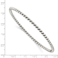 Sterling Silver Antiqued 3mm Twisted Slip-on Bangle