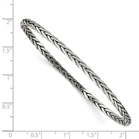 Sterling Silver Antiqued 3mm Slip-on Bangle