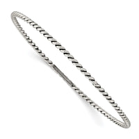 Sterling Silver Antiqued 2mm Twisted Slip-on Bangle