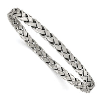 Sterling Silver Antiqued 5.25mm Slip-on Bangle