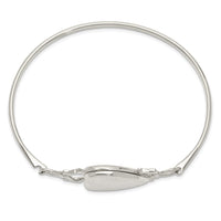 Sterling Silver 22mm Heart Locket Flexible Bangle Bracelet
