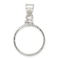 Sterling Silver 19.1 x 1.5mm $0.01 Screw Top Coin Diamond-cut Bezel Pendant