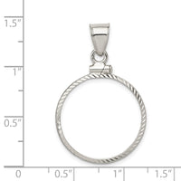 Sterling Silver 21.1 x 2mm $0.05 Screw Top Coin Diamond-cut Bezel Pendant