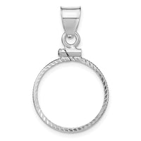 Sterling Silver 18 x 1.2mm $0.10 Screw Top Coin Diamond-cut Bezel Pendant