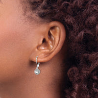 Sterling Silver Rhodium-plated Diam. & White Topaz Earrings