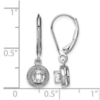 Sterling Silver Rhodium-plated Diam. & White Topaz Earrings