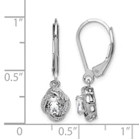 Sterling Silver Rhodium-plated Diam. & White Topaz Earrings