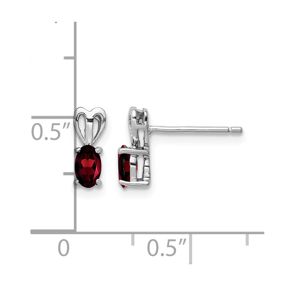 Sterling Silver Rhodium-plated Garnet Earrings