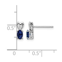 Sterling Silver Rhodium-plated Created Sapphire Earrings
