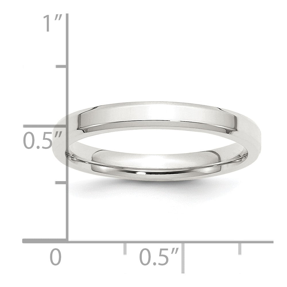 Sterling Silver 3mm Bevel Edge Size 8.5 Band