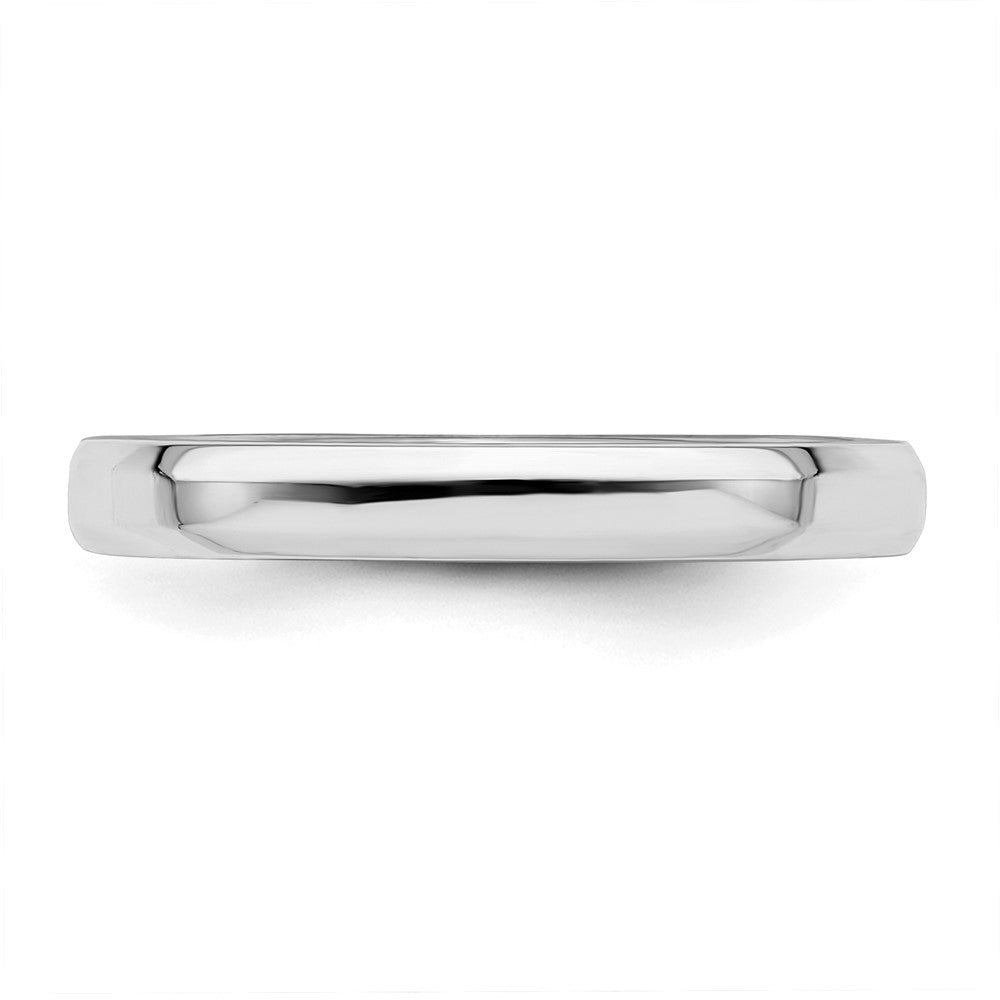 Sterling Silver Rhodium-plated 3mm Bevel Edge Size 11.5 Band