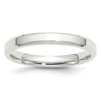 Sterling Silver 3mm Bevel Edge Size 9 Band