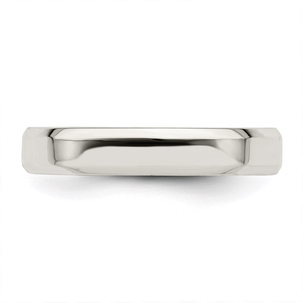 Sterling Silver 4mm Bevel Edge Size 7 Band