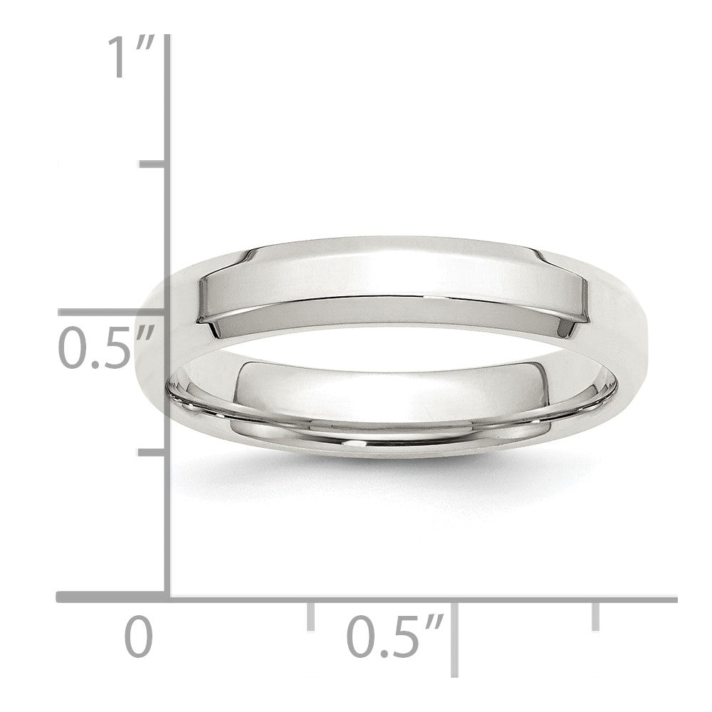 Sterling Silver 4mm Bevel Edge Size 8 Band