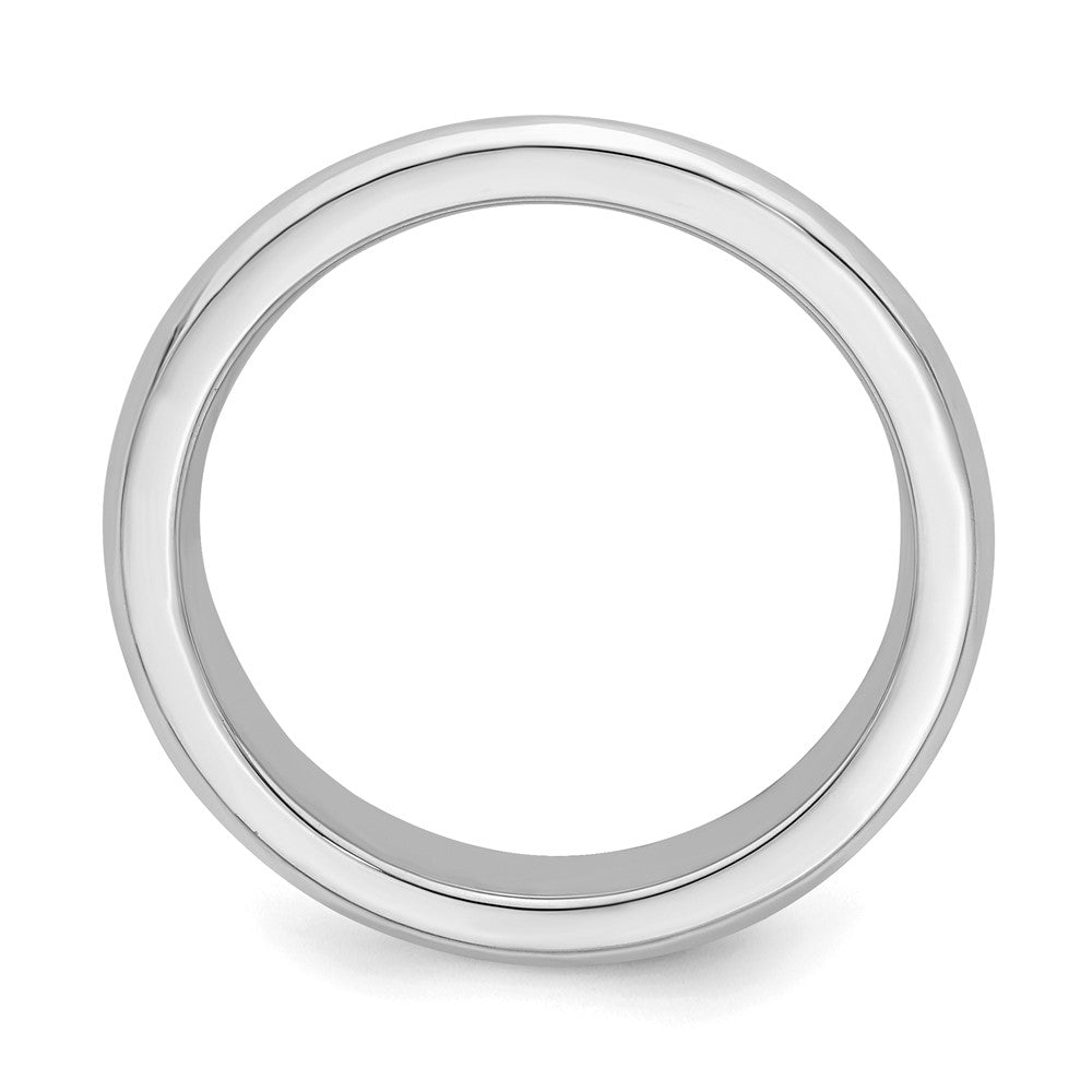 Sterling Silver Rhodium-plated 4mm Bevel Edge Size 12 Band