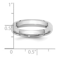 Sterling Silver Rhodium-plated 4mm Bevel Edge Size 7 Band