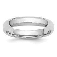 Sterling Silver Rhodium-plated 4mm Bevel Edge Size 9 Band