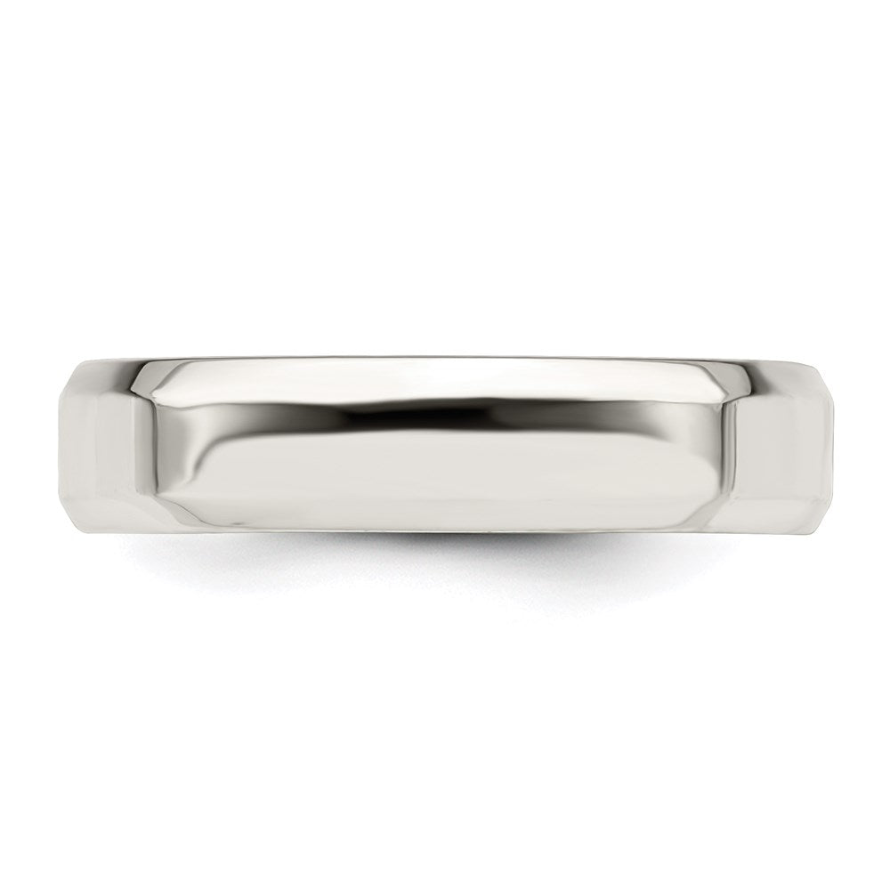 Sterling Silver 5mm Bevel Edge Size 7 Band