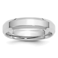 Sterling Silver Rhodium-plated 5mm Bevel Edge Size 7 Band