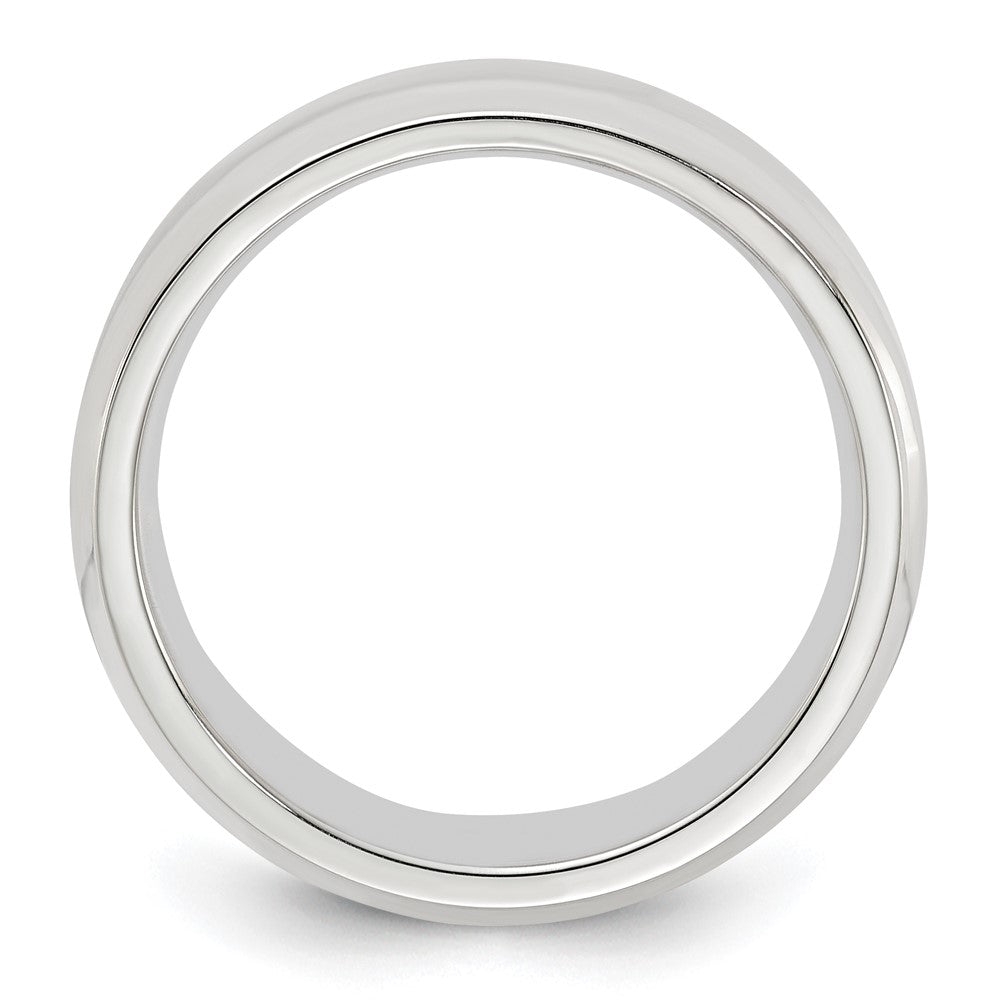 Sterling Silver 6mm Bevel Edge Size 10 Band