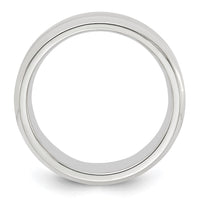 Sterling Silver 6mm Bevel Edge Size 10 Band