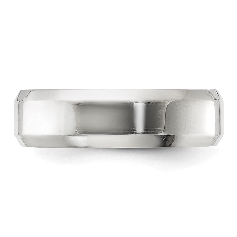 Sterling Silver 6mm Bevel Edge Size 8.5 Band