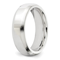 Sterling Silver Rhodium-plated 6mm Bevel Edge Size 7 Band